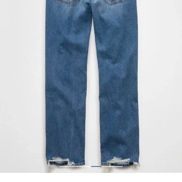 American Eagle Curvy Straight Classic Blue Women's Jeans size 0 - Picture 2 of 2